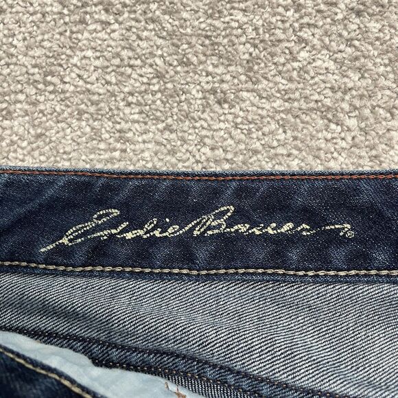 Eddie Bauer Curvy Bootcut Denim Jeans Womens 12 Blue Mid Rise Specially Dyed - Picture 3 of 15